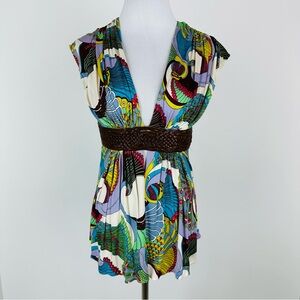 Sky Y2K 90’s Silk Pattern Top Size Small